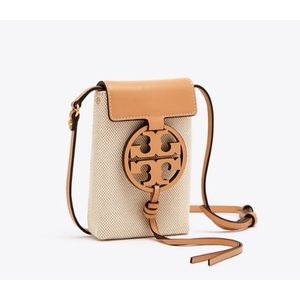 Tory Burch Miller Canvas Cross Body Natural